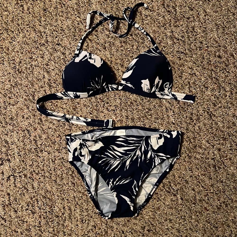 Navy/White tropical bikini